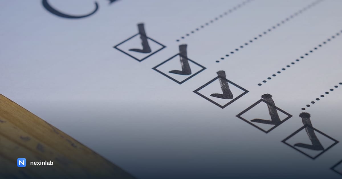Photo: close-up of a checklist with ticked boxes
