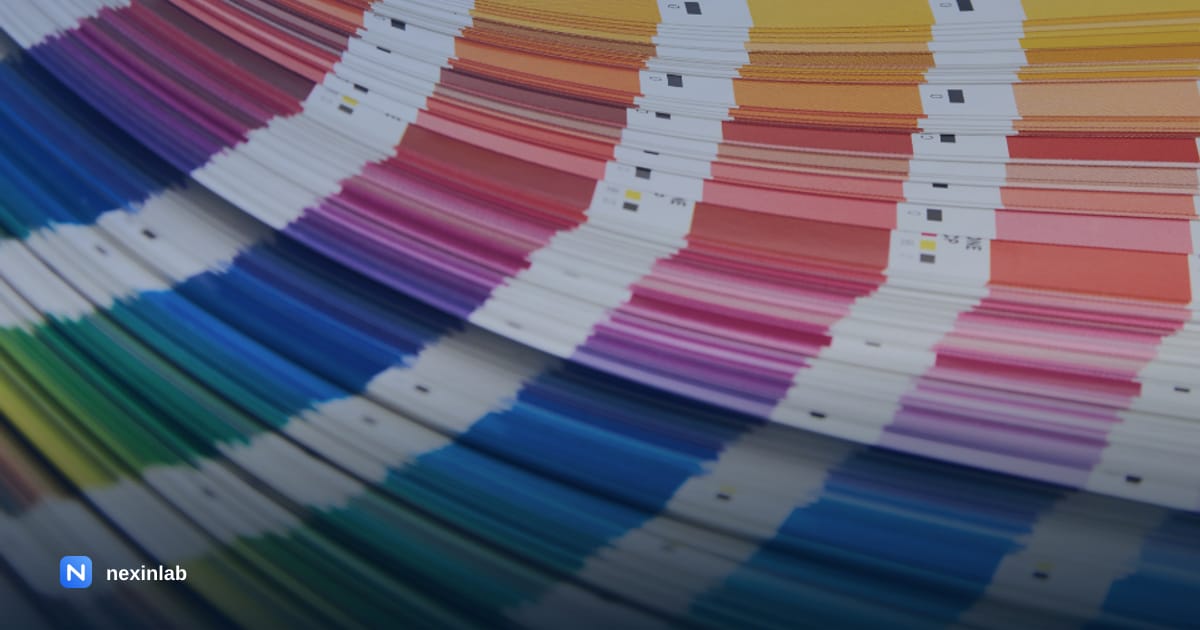 Photo: fan of printed colour swatches